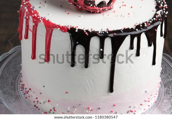 Birthday Drip Cone Cake Sprinkles On Royalty Free Stock Image