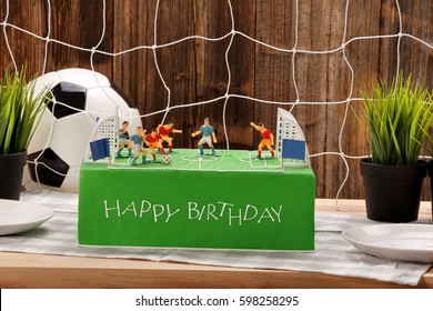 Birthday Football Cake On The Party Or Reception