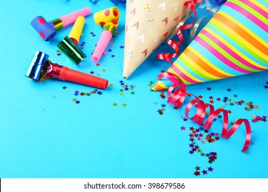 Birthday Hats Serpentine Streamer Noise Makers Stock Photo 398679586 ...