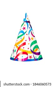 A Birthday Or New Years Party Hat Isolated On A White Background