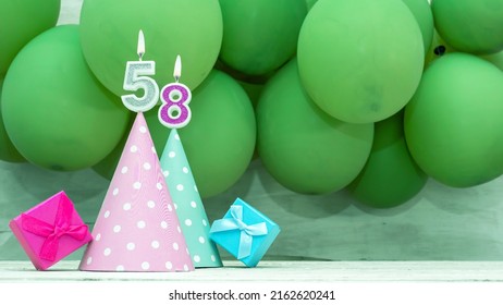 Birthday Number 58 Beautiful Card Balloons Stock Photo 2162620241 ...