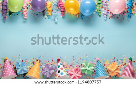Birthday party decoration,balloon,streamers,hat and gift boxes