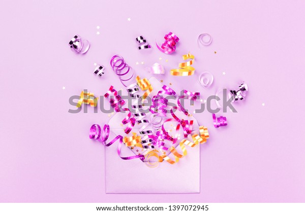 Birthday Party Explosion Concept Envelope Party Stock Photo Edit