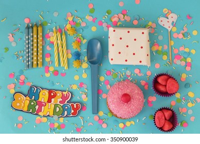 Birthday Party Set Consist Cupcake Gift Stock Photo 350900039 ...