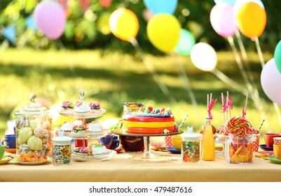 Birthday Table In Yard