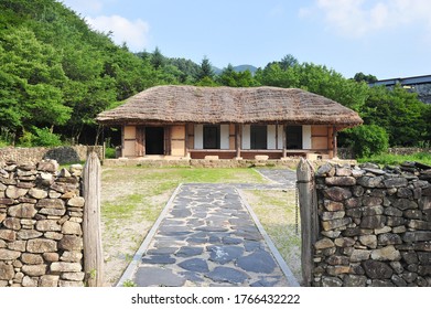 Birthplace Of Nongae In Jangsu-gun, South Korea, It's Built To Commemorate Nongae Who Jumped Into The Namgang River With Japanese General At The Japanese Invasion Of Korea.  Filmed On June 28, 2020