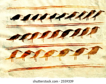 鳥 水墨画 の写真素材 画像 写真 Shutterstock