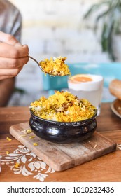 Biryani Bowl At An Indian Restaurant