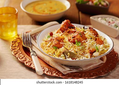 Biryani rice dish. Beautiful Indian rice dish