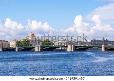 Birzhevoy Bridge in St. Petersburg, Russia
