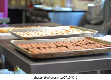 Biscotti on a tray  in kitchen
