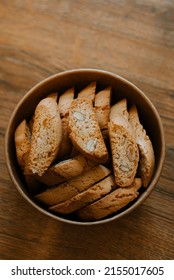 Biscotti In A Paper Bowl. Delivery Of Fresh Pastries