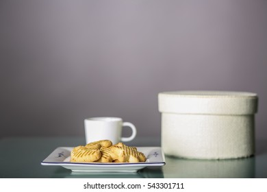 biscuits and cafe ready on the table for breakfast 