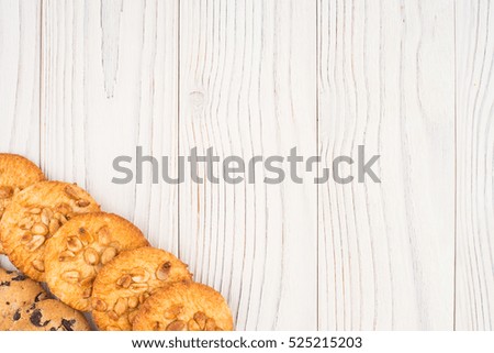 Similar – Image, Stock Photo rustic bread, wrapped in striped fabric