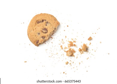 Biscuits With Crumbs Isolated On White Background