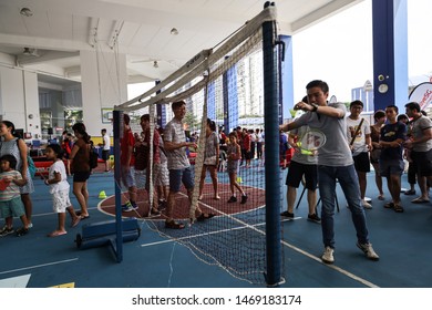 Bishan / Singapore - August 3rd 2019: An Annual National Day Carnival Was Held For The Public With Lots Of Games, And Performances In A School.