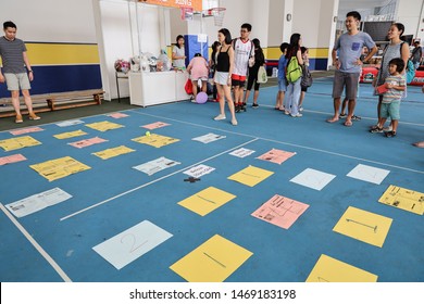 Bishan / Singapore - August 3rd 2019: An Annual National Day Carnival Was Held For The Public With Lots Of Games, And Performances In A School.