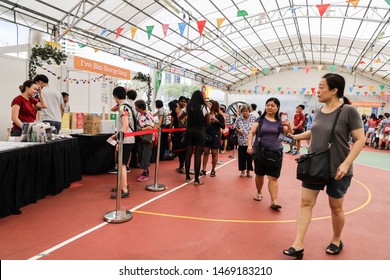 Bishan / Singapore - August 3rd 2019: An Annual National Day Carnival Was Held For The Public With Lots Of Games, And Performances In A School.