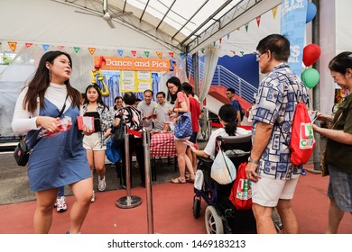 Bishan / Singapore - August 3rd 2019: An Annual National Day Carnival Was Held For The Public With Lots Of Games, And Performances In A School.