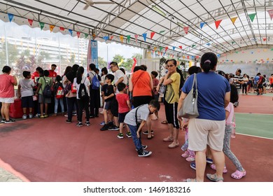 Bishan / Singapore - August 3rd 2019: An Annual National Day Carnival Was Held For The Public With Lots Of Games, And Performances In A School.