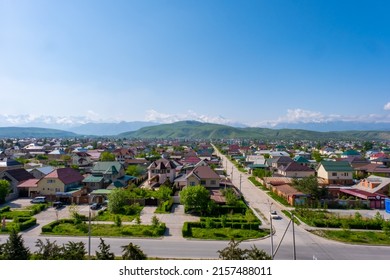 Bishkek, Kyrgyzstan - April 15, 2022: Beautiful Landscape Of Mountains And Architecture Of Bishkek, Kyrgyzstan. High Quality Photo