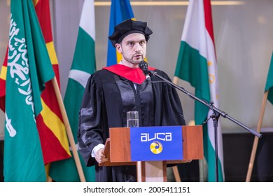 Bishkek, Kyrgyzstan - June 2, 2019: Alexander Soros Giving A Commencement Speech At The American University Of Central Asia