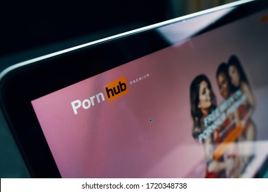 Bishkek, Kyrgyzstan - March 14, 2019: Premium pornhub. Pornhub Website on the Screen