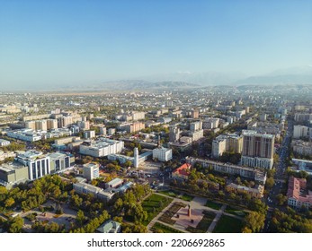 Bishkek, Kyrgyzstan - September 25, 2022: Aerial View Of Bishkek City Kyrgyzstan