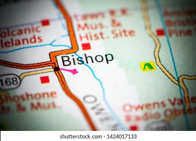 Bishop. California. USA On A Map