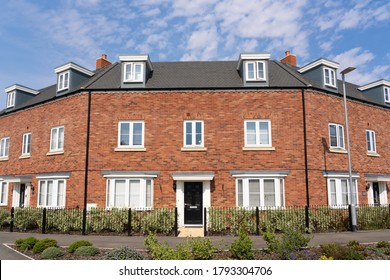 Bishop's Stortford, Hertfordshire. England. UK. August 10th 2020. New Build Homes In The New Stortford Fields Housing Estate Development.