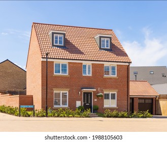 Bishop's Stortford, Hertfordshire. England. UK. June 9th 2021. Detached New Build Home In The New Stortford Fields Housing Development.