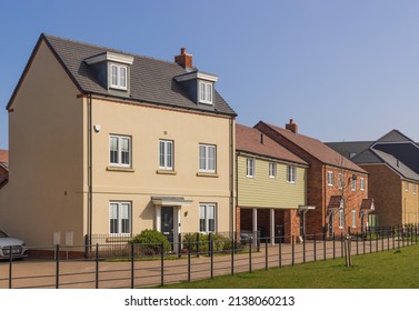 Bishop's Stortford. Hertfordshire. UK. March 22nd 2022. New Build Homes In The Stortford Fields Housing Development.