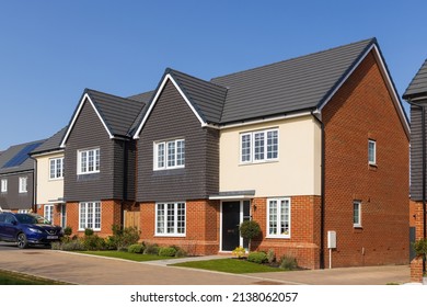 Bishop's Stortford. Hertfordshire. UK. March 22nd 2022. Detached New Build Homes In The Stortford Fields Housing Development.