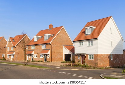 Bishop's Stortford. Hertfordshire. UK. March 22nd 2022. New Build Homes In The St Michael's Hurst Housing Estate Development.