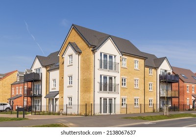 Bishop's Stortford. Hertfordshire. UK. March 22nd 2022. New Build Apartment Block Of Flats In The Stortford Fields Housing Development. 