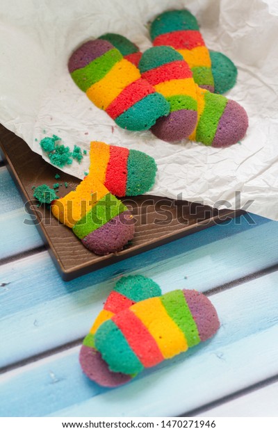 Biskut Pelangi Lidah Kucing Colorful Biscuit Stock Photo (Edit Now 