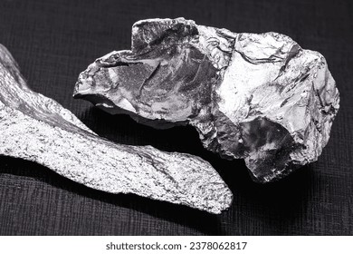 bismuth stone, lead-free metal used in the manufacture of medicines, black background, isolated