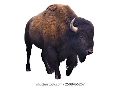 bison isolated on white background.