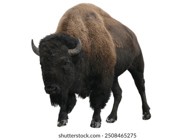 bison isolated on white background.