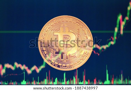 bitcoin - bit coin BTC currency on chart background