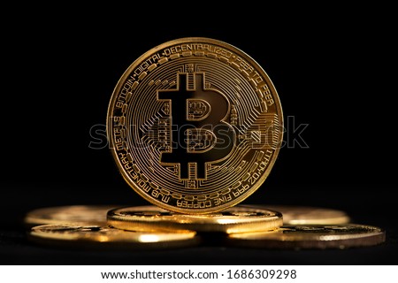 Bitcoin BTC Cryptocurrency Coins. Stock Market Concept. BTC to USD Cryptocurrency Bitcoin BTC 