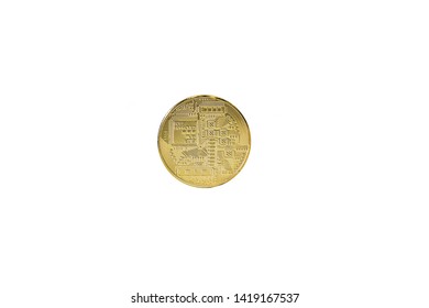 Bitcoin (coin, Flip Side) On A White Isolated Background