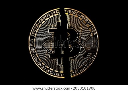 bitcoin crack on black background - panic selling 