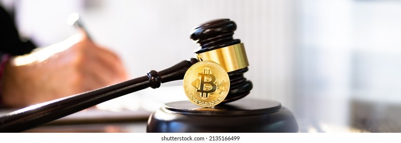 Bitcoin Crypto Regulation And Law. Internet Finance Lawyer - Shutterstock ID 2135166499