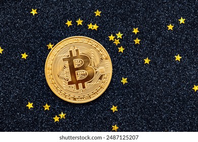 Bitcoin and cryptocurrency investing concept with graph. Bitcoin cryptocurrency coins symbol. Trading on the cryptocurrency exchange. Trends in bitcoin exchange rates. Rise and fall chart of bitcoin. - Powered by Shutterstock