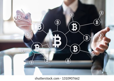 Bitcoin cryptocurrency. Market trading, Financial technology and digital money concept. - Shutterstock ID 1310907662