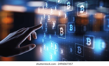 Bitcoin cryptocurrency trading and investment concept. Financial technology, Fintech and digital money.