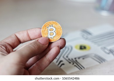Bitcoin currency, Mining, Web and Internet, Growing business, Success concept, Strategy, Commercial, Savings, Deposit, Financial, Webmoney, Online, Symbol of currency