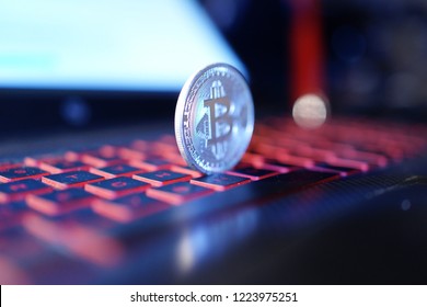 Bitcoin. Digital currency. BTC crypto coin of the blockchain