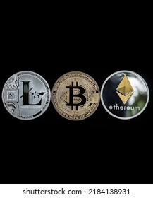 Bitcoin Ethereum Litecoin Cryptocurrency Coin Background